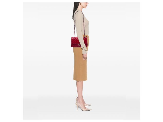 Chanel Red Medium Classic Caviar Double Flap - Ansicht 5
