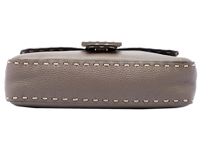 Borsa Selleria Baguette Fendi in pelle marrone Medium - vista 3