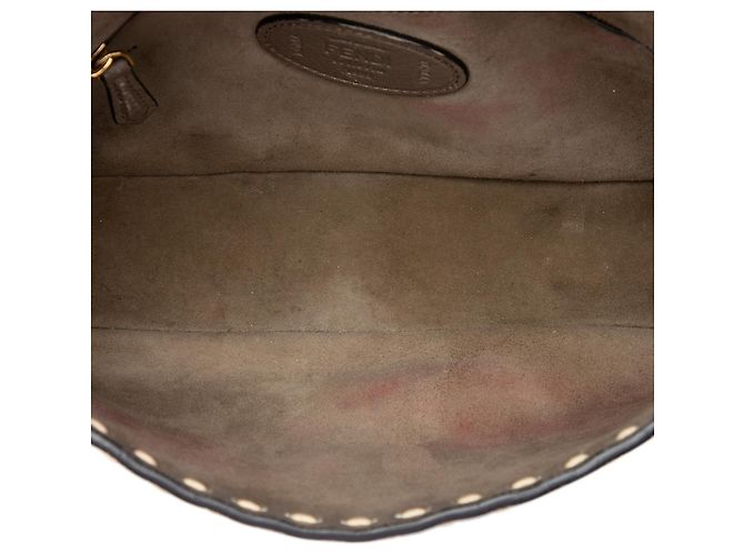 Borsa Selleria Baguette Fendi in pelle marrone Medium - vista 4