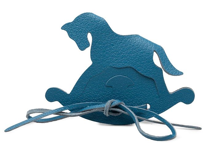 Hermès Blue Evercolor Petit H Cheval A Bascule Charm - Ansicht 2