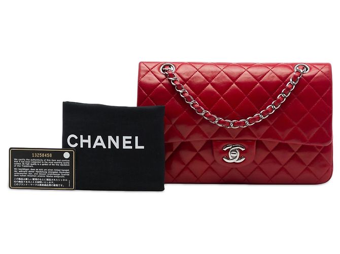 Chanel Red Medium Classic Lambskin Double Flap - Ansicht 7