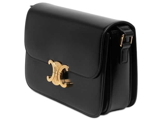 Céline Celine Black Classique Shiny Calfskin Triomphe Crossbody - vista 2