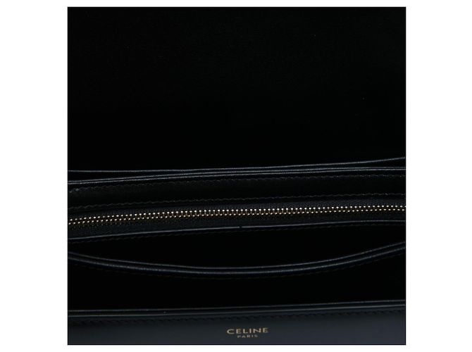 Céline Celine Black Classique Shiny Calfskin Triomphe Crossbody - vista 4