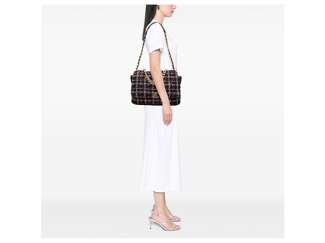 Chanel Blue Maxi Tweed 19 Flap - vista 6