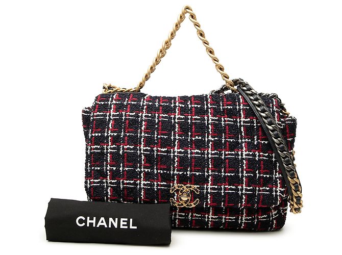 Chanel Blue Maxi Tweed 19 Flap - vista 7