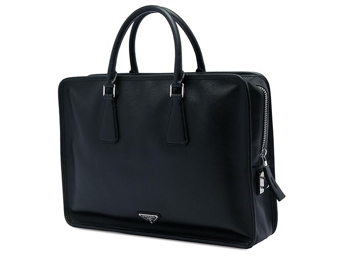 Borsa Business Prada in Saffiano Nero - vista 2