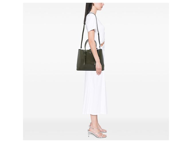 Borsa Prada Large Saffiano Cuir con doppio manico, Verde - vista 6