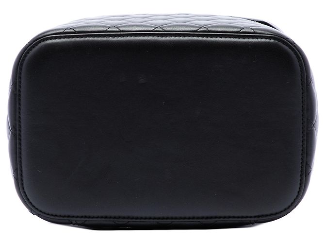 Borsa Vanity Chanel Black CC Quilted Lambskin con manico superiore - vista 3