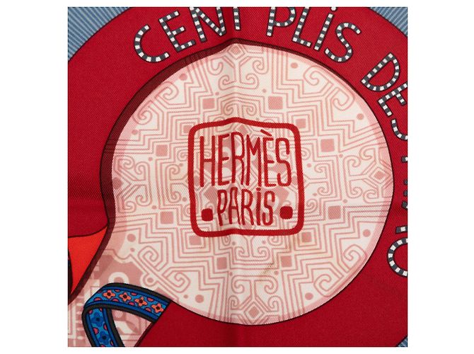 Hermès Red Cent Plis De Miao Seidentuch 90 - Ansicht 6