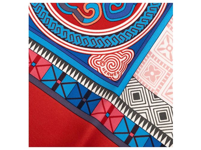Hermès Red Cent Plis De Miao Seidentuch 90 - Ansicht 8