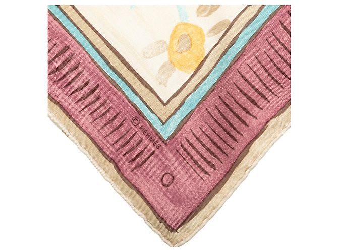 Foulard di seta Hermès Brown Beloved India 90 - vista 4