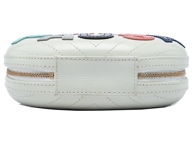 Borsa da sera Chanel La Pausa in pelle d'agnello chevron bianca - vista 3