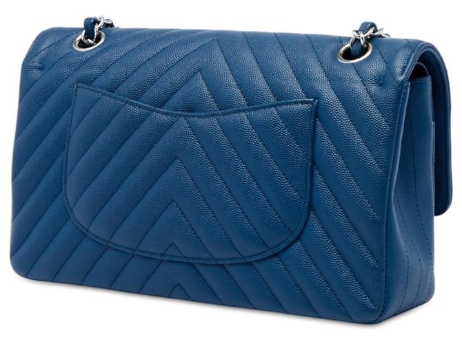 Chanel Blue Medium Classic Chevron Caviar Double Flap - vista 2