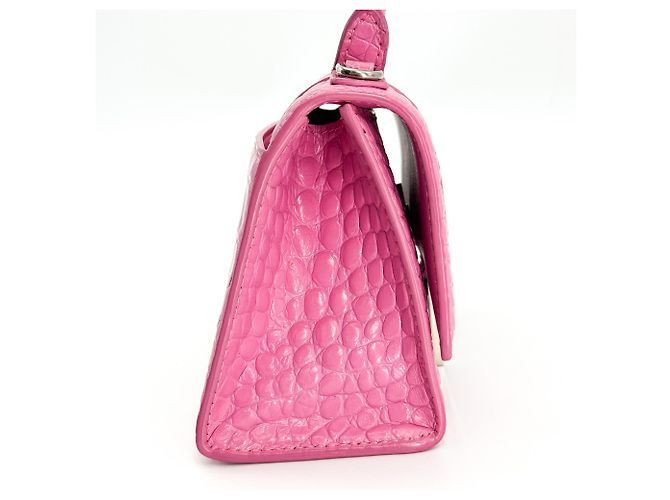 Balenciaga Hourglass Top Handle Crocodile Embossed Leather Mini - vista 4