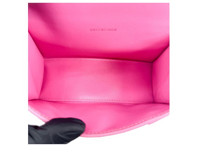 Balenciaga Hourglass Top Handle Crocodile Embossed Leather Mini - vista 5