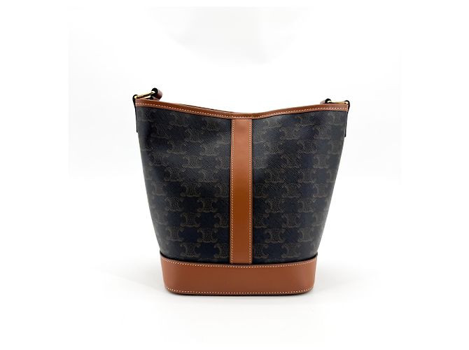 Céline Celine Bucket Triomphe Coated Canvas Medium - vue 2