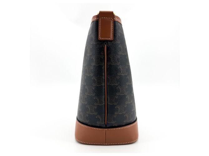 Céline Celine Bucket Triomphe Coated Canvas Medium - vue 4