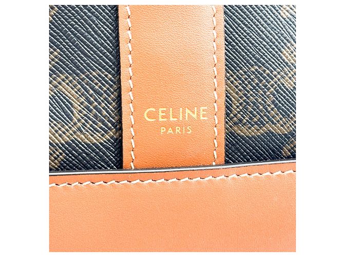 Céline Celine Bucket Triomphe Coated Canvas Medium - vue 6