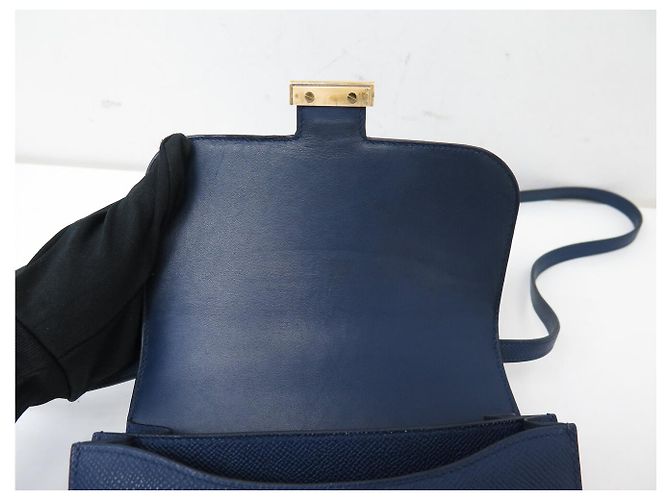 Hermès BORSA A MANO HERMES CONSTANCE 18CM MINI PELLE EPSOM BLU 2023 TRACOLLA HAND BAG - vista 11