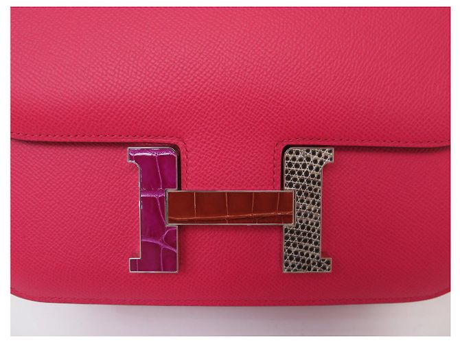 Hermès NUOVA BORSA A MANO HERMES CONSTANCE III 24 H080122CKAD PELLE EPSOM LUCERNA ALLIGATORE - vista 8