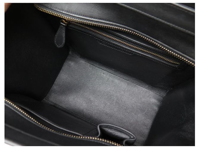 Céline BORSA A MANO CELINE LUGGAGE CABAS IN PELLE NERA MEDIUM - vista 10