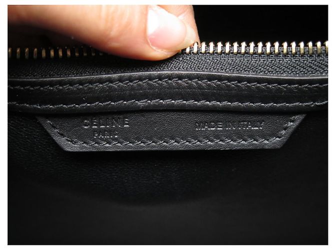 Céline BORSA A MANO CELINE LUGGAGE CABAS IN PELLE NERA MEDIUM - vista 11