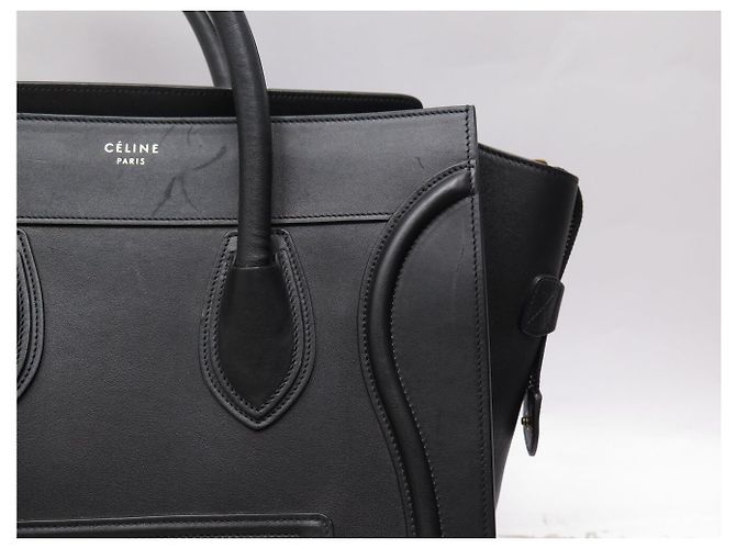 Céline BORSA A MANO CELINE LUGGAGE CABAS IN PELLE NERA MEDIUM - vista 15