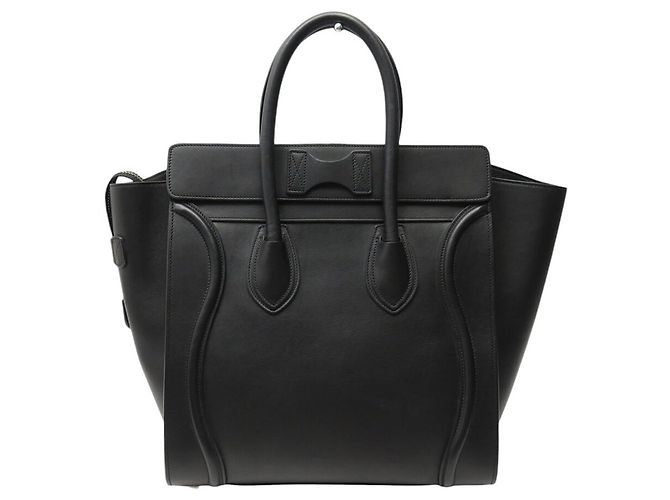 Céline BORSA A MANO CELINE LUGGAGE CABAS IN PELLE NERA MEDIUM - vista 2