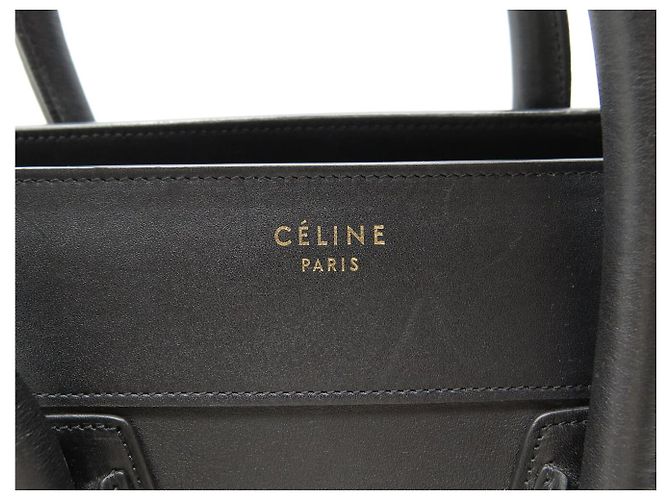 Céline BORSA A MANO CELINE LUGGAGE CABAS IN PELLE NERA MEDIUM - vista 8