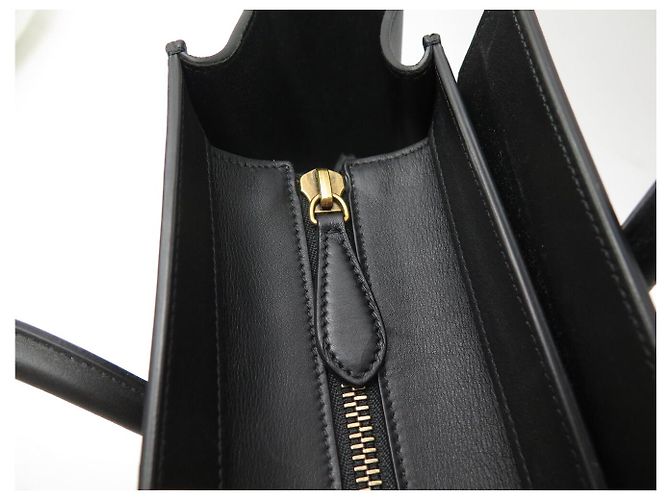 Céline BORSA A MANO CELINE LUGGAGE CABAS IN PELLE NERA MEDIUM - vista 9