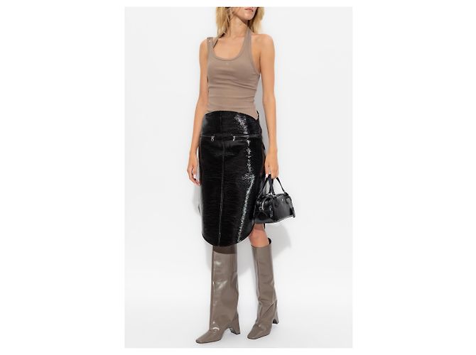 Gonna midi Courreges Logo nera - vista 2