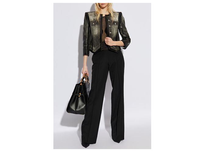 Balmain Wollhose mit Steppnähten an den Beinen - Ansicht 2