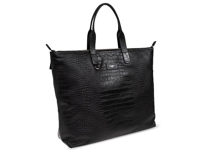 Borsa Duffle Dolce & Gabbana Nera Effetto Coccodrillo - vista 2