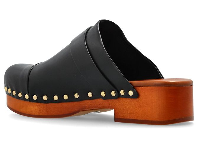 Zoccoli Jeannette Chloé in pelle nera - vista 2