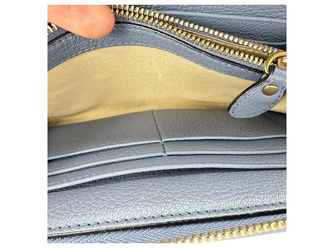 Portafoglio Continental Chloé Turn Lock in pelle blu - vista 11
