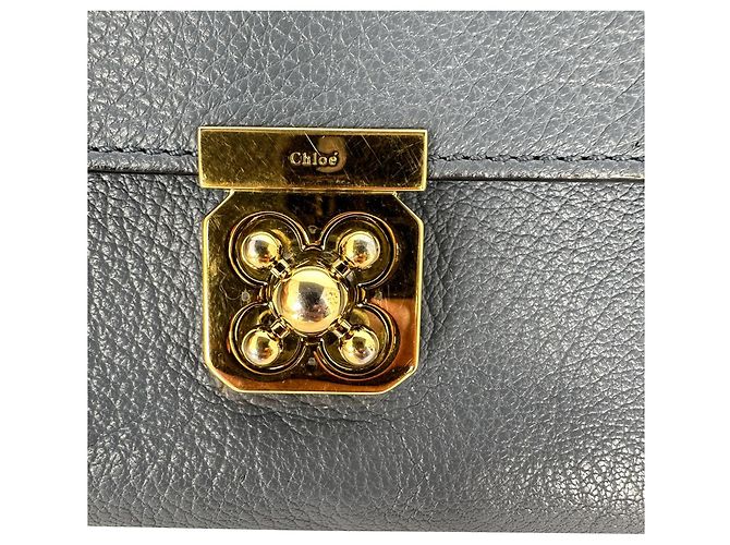 Portafoglio Continental Chloé Turn Lock in pelle blu - vista 12
