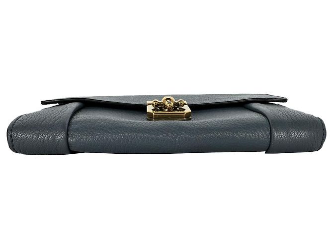 Portafoglio Continental Chloé Turn Lock in pelle blu - vista 4