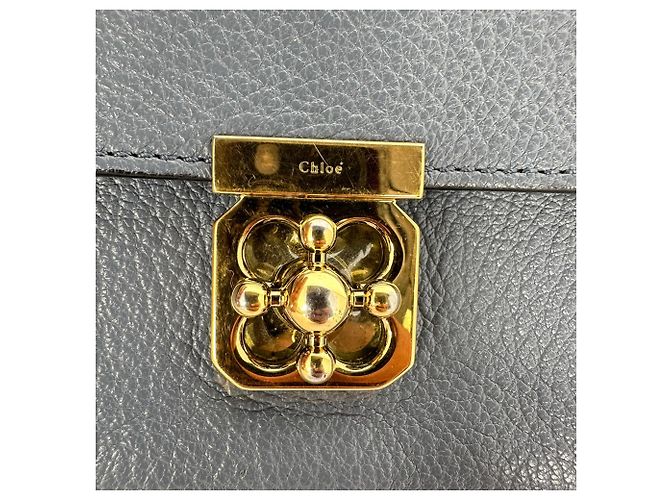 Portafoglio Continental Chloé Turn Lock in pelle blu - vista 6