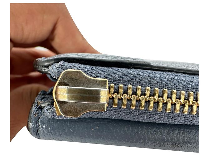 Portafoglio Continental Chloé Turn Lock in pelle blu - vista 7