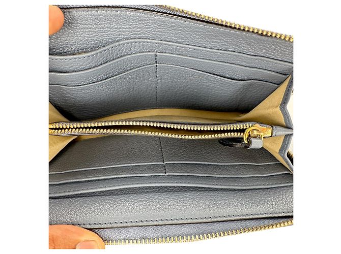 Portafoglio Continental Chloé Turn Lock in pelle blu - vista 9