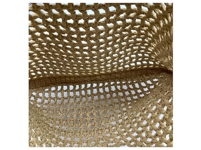 Borsa Tote Prada in crochet in rafia marrone - vista 8