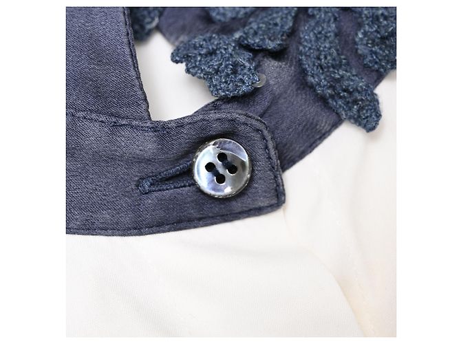 Camisa de cuello adornado Brunello Cucinelli en algodón blanco - vista 6