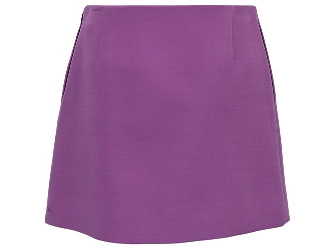 Minigonna a trapezio Dior in lana viola - vista 3