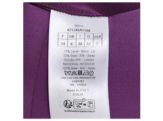 Minigonna a trapezio Dior in lana viola - vista 5