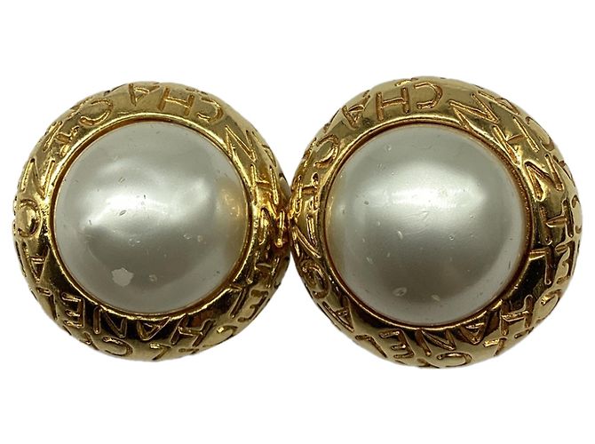 Orecchini a clip Chanel rotondi in perle dorate, Gold Pearl - vista 4