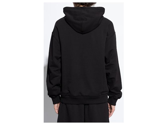 Dolce & Gabbana Schwarzer Baumwoll Hoodie mit DG Logo - Ansicht 2