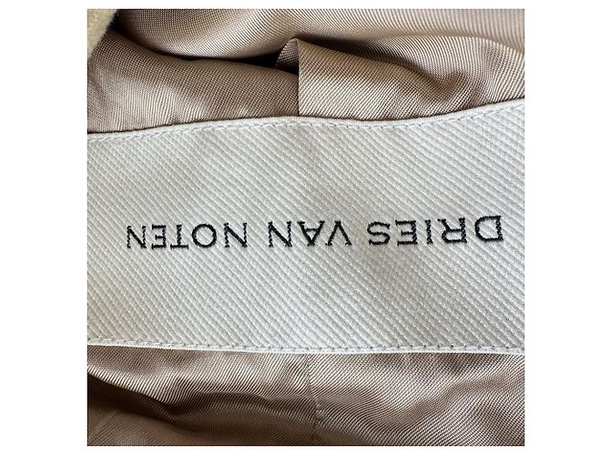 Gabardina monocuello adornada Dries Van Noten en algodón beige - vista 4