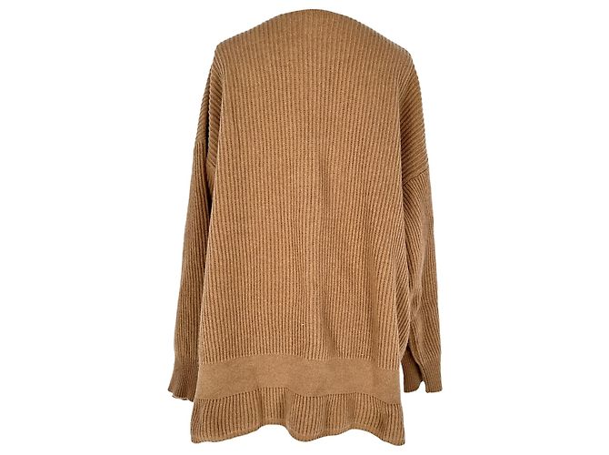 Stella Mc Cartney Stella Mccartney Strickpullover mit Rundhalsausschnitt aus brauner Wolle - Ansicht 3