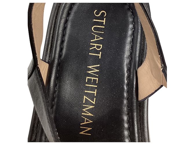 Stuart Weitzman Gala Lift Sandals in Black Leather - view 10