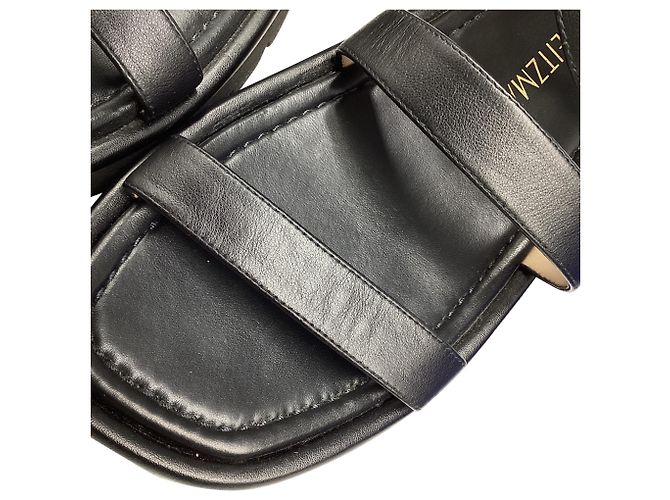 Stuart Weitzman Gala Lift Sandals in Black Leather - view 12